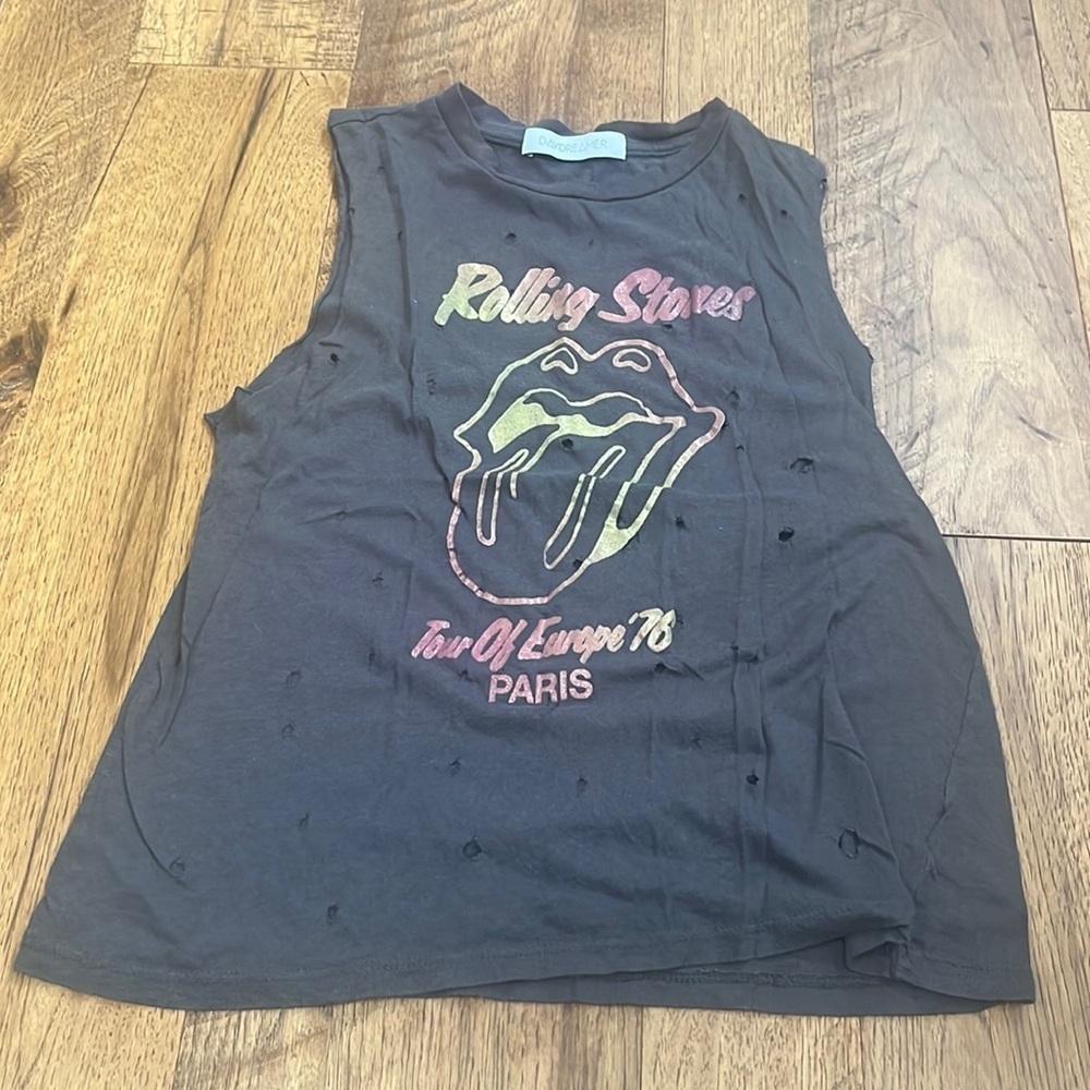 Daydreamer Woman’s Rolling Stones Distressed Tank Size S